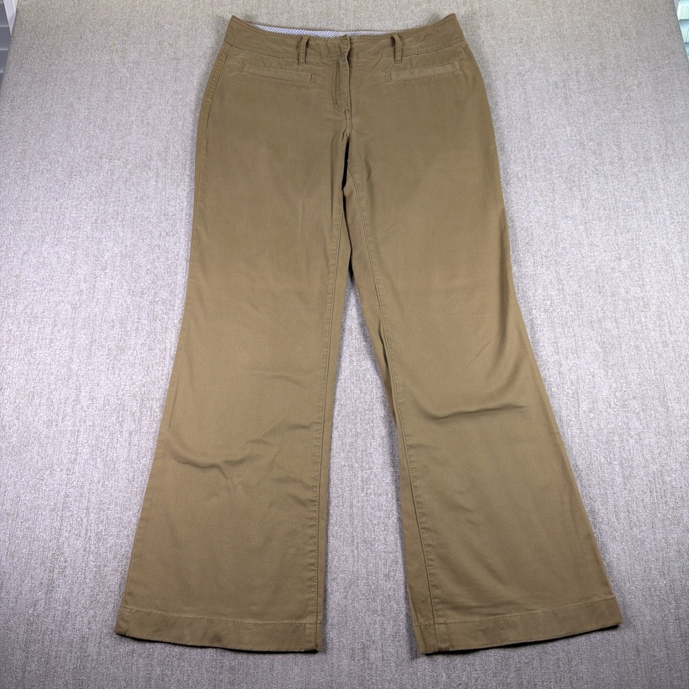 Tommy Hilfiger Chino Pants Womens 8 Khaki Wide Leg Baggy Relaxed Fit Janie Fit